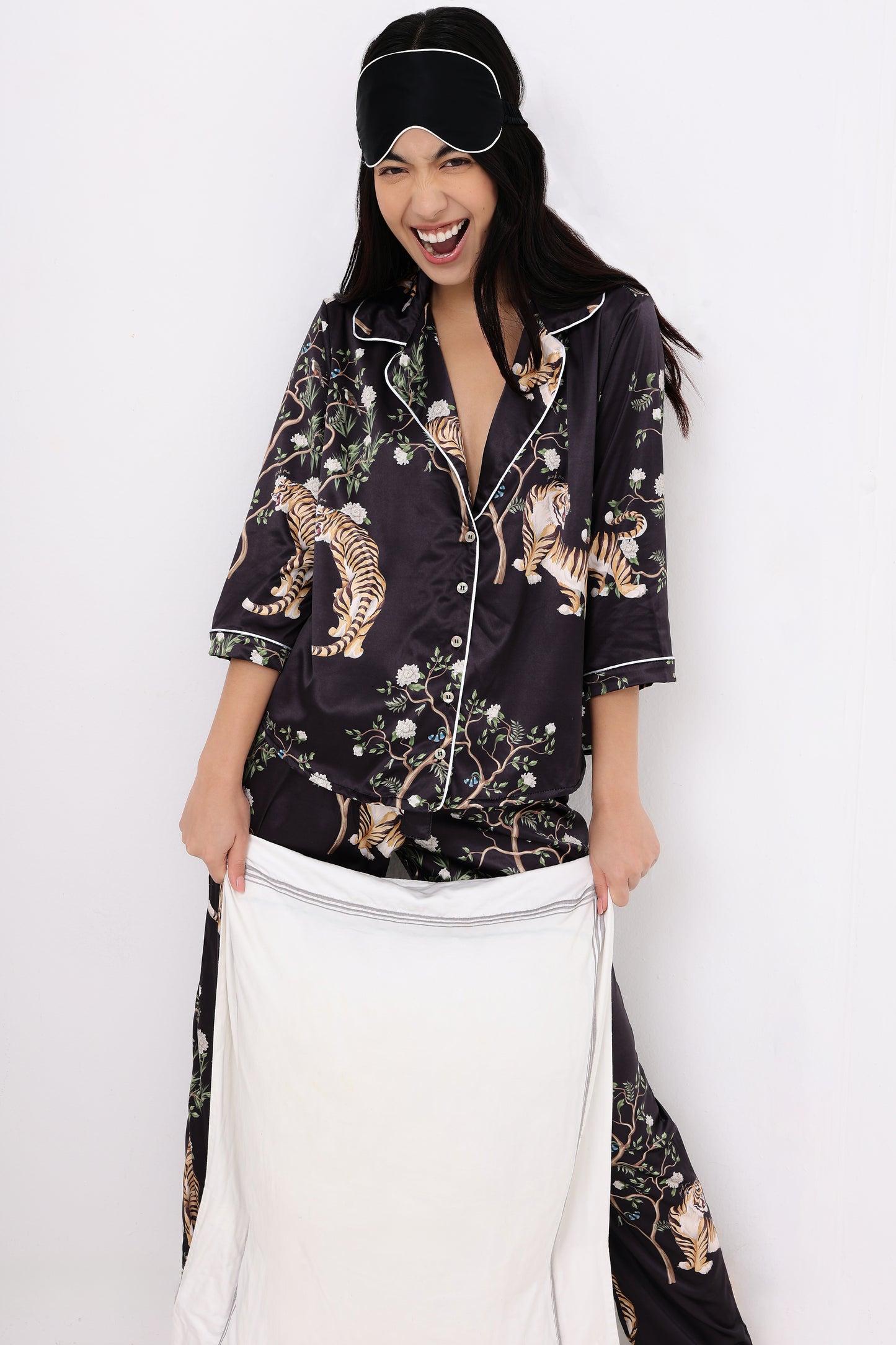 Pijama Classic Longo Satin Animale