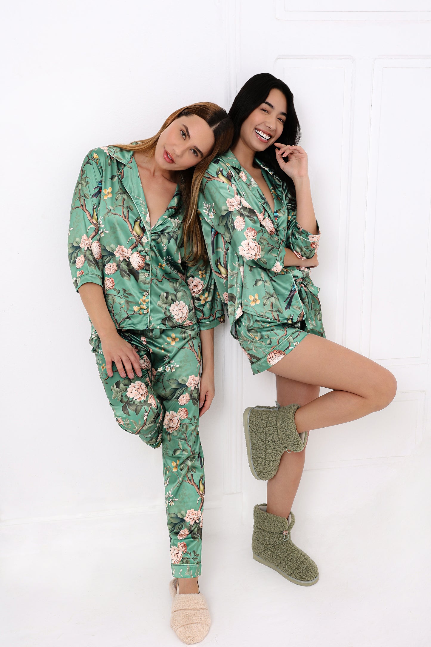 Pijama Classic Longo Satin Fiore