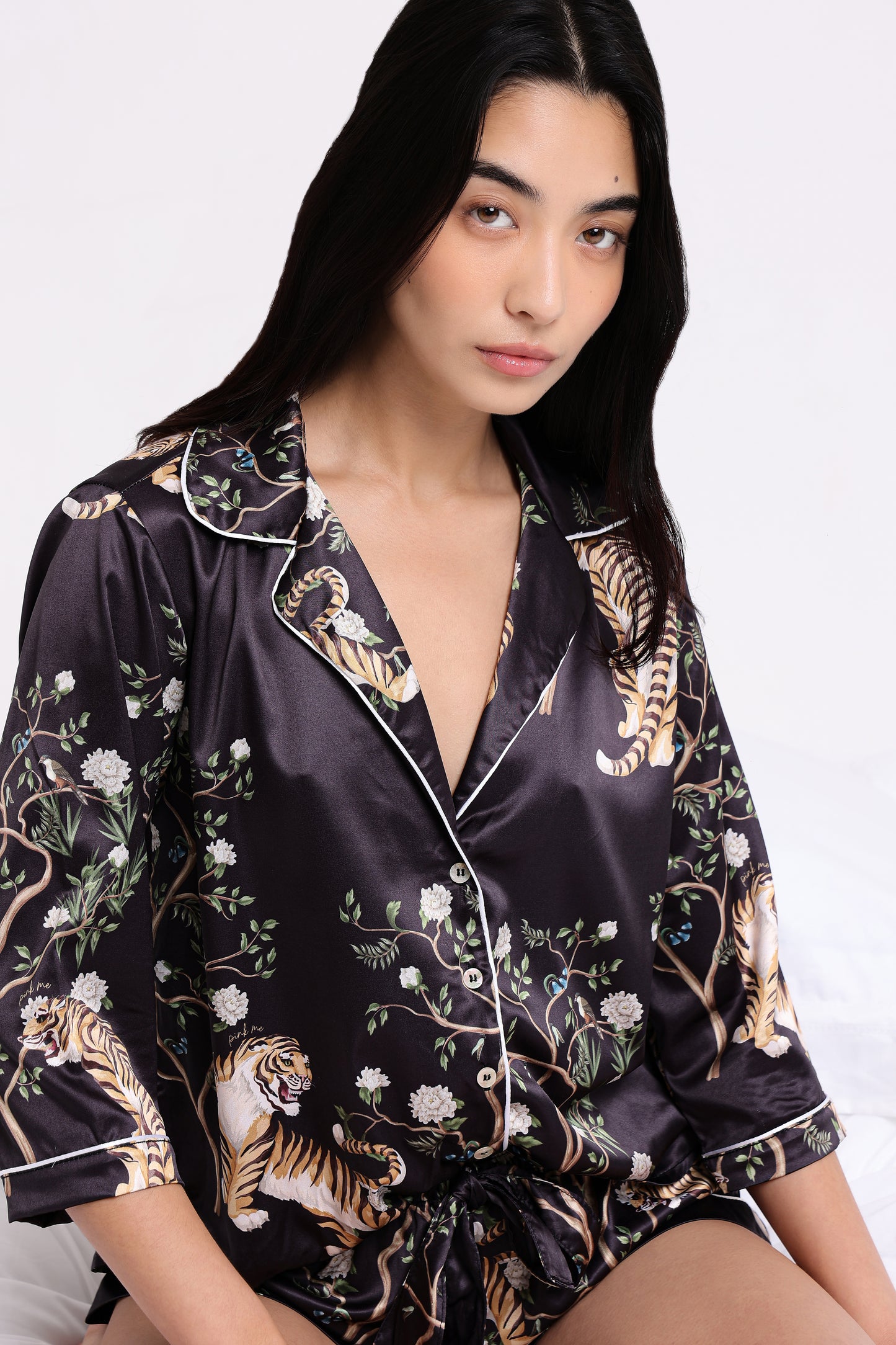 Pijama Classic Curto Satin Animale