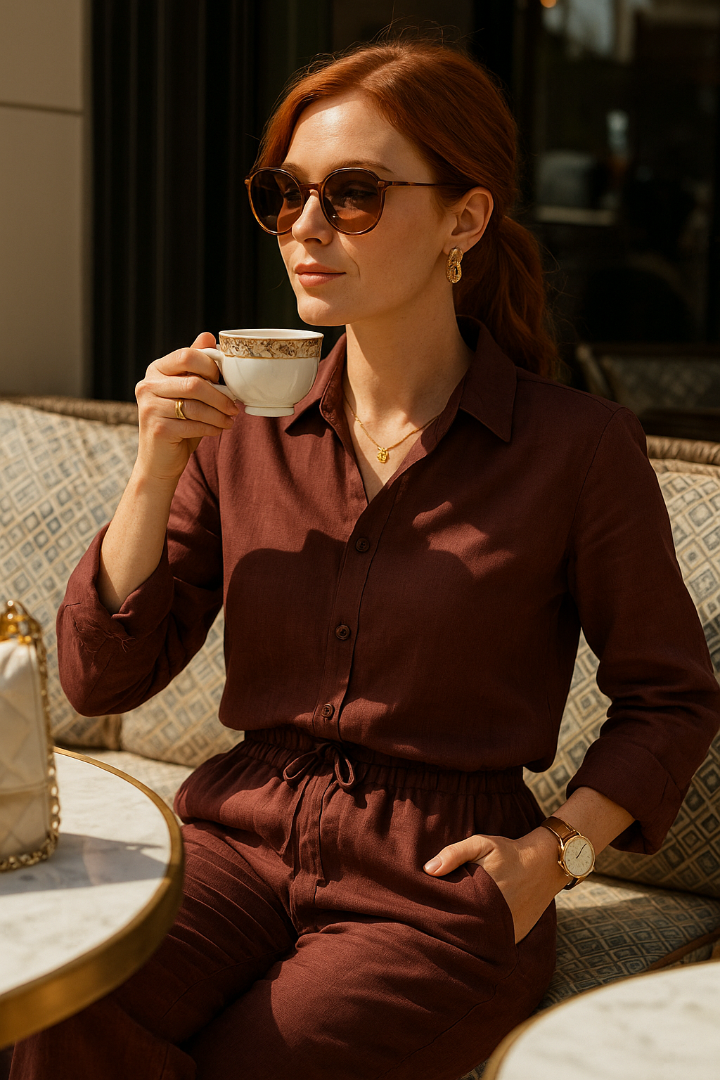 Camisa Breezy Puro Linho Choco