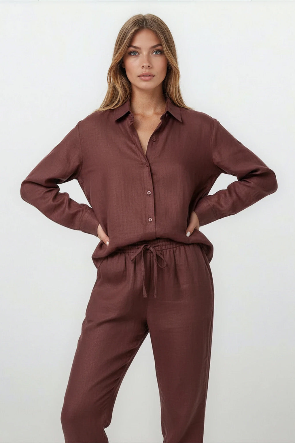 Breezy Pants Puro Linho Choco