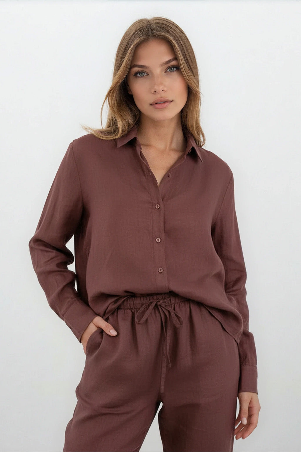 Breezy Pants Puro Linho Choco