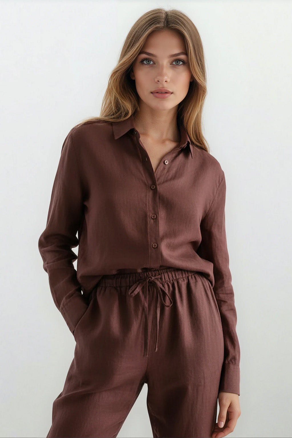 Breezy Pants Puro Linho Choco